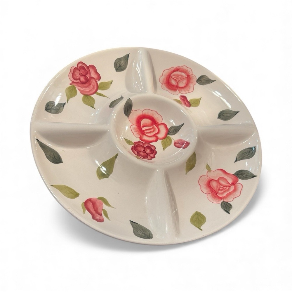 Vintage 5 Section Rose Co. China 14.5" Round‎ MINT
